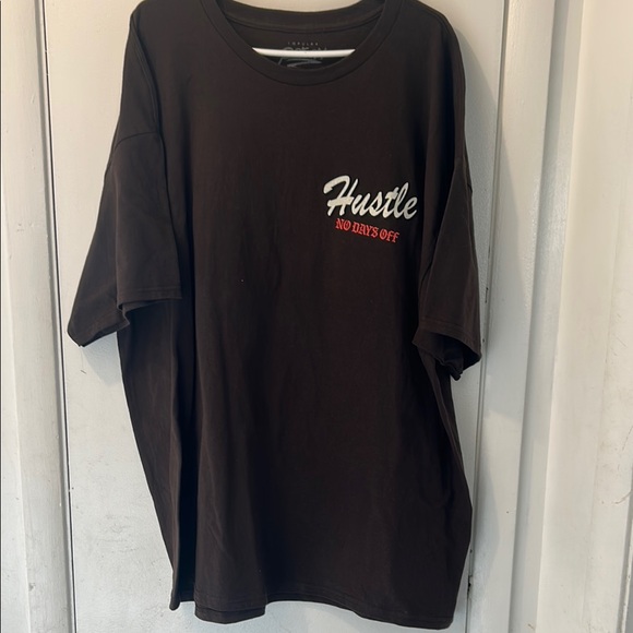 Brown Short Sleeve Tee with Graphic Design - Picture 2 of 3